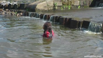 Ebony Babe Goes For A Swim In School Uniform Screencap 36 on www.sinx.com