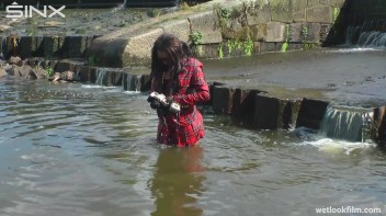 Ebony Babe Goes For A Swim In School Uniform Screencap 37 on www.sinx.com