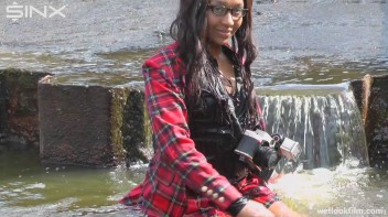 Ebony Babe Goes For A Swim In School Uniform Screencap 40 on www.sinx.com