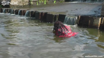 Ebony Babe Goes For A Swim In School Uniform Screencap 42 on www.sinx.com