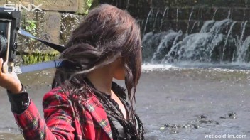 Ebony Babe Goes For A Swim In School Uniform Screencap 43 on www.sinx.com