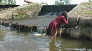 Ebony Babe Goes For A Swim In School Uniform Screencap 44 on www.sinx.com
