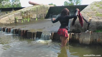Ebony Babe Goes For A Swim In School Uniform Screencap 45 on www.sinx.com