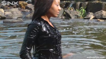Ebony Babe Goes For A Swim In School Uniform Screencap 47 on www.sinx.com