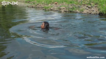 Ebony Babe Goes For A Swim In School Uniform Screencap 49 on www.sinx.com