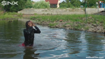 Ebony Babe Goes For A Swim In School Uniform Screencap 50 on www.sinx.com