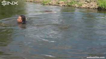 Ebony Babe Goes For A Swim In School Uniform Screencap 54 on www.sinx.com