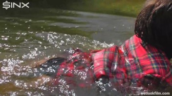 Ebony Babe Goes For A Swim In School Uniform Screencap 63 on www.sinx.com