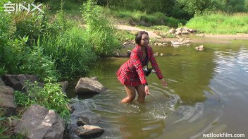 Ebony Babe Goes For A Swim In School Uniform Screencap 8 on www.sinx.com