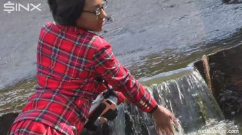 Ebony Babe Goes For A Swim In School Uniform Screencap 11 on www.sinx.com