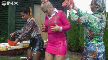 Messy Outdoor Food Fight For Glamour Babes Screencap 20 on www.sinx.com