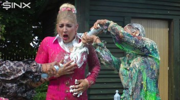 Messy Outdoor Food Fight For Glamour Babes Screencap 31 on www.sinx.com