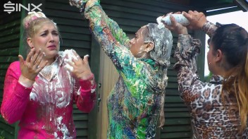 Messy Outdoor Food Fight For Glamour Babes Screencap 33 on www.sinx.com