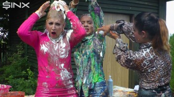 Messy Outdoor Food Fight For Glamour Babes Screencap 35 on www.sinx.com