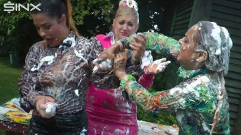 Messy Outdoor Food Fight For Glamour Babes Screencap 36 on www.sinx.com