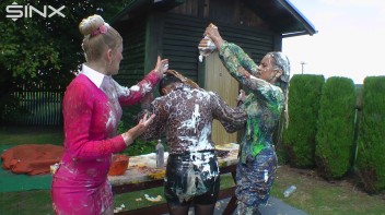 Messy Outdoor Food Fight For Glamour Babes Screencap 38 on www.sinx.com