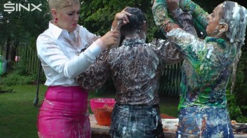 Messy Outdoor Food Fight For Glamour Babes Screencap 42 on www.sinx.com