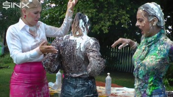 Messy Outdoor Food Fight For Glamour Babes Screencap 44 on www.sinx.com