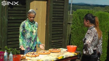 Messy Outdoor Food Fight For Glamour Babes Screencap 5 on www.sinx.com