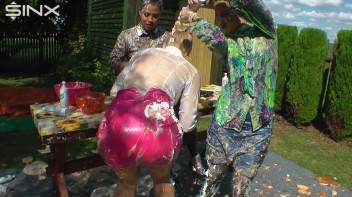 Messy Outdoor Food Fight For Glamour Babes Screencap 51 on www.sinx.com