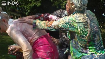 Messy Outdoor Food Fight For Glamour Babes Screencap 54 on www.sinx.com