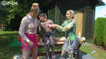 Messy Outdoor Food Fight For Glamour Babes Screencap 56 on www.sinx.com