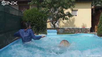 Besties Nearly Get Caught Playing In Backyard Pool! Screencap 25 on www.sinx.com