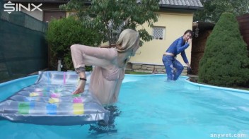 Besties Nearly Get Caught Playing In Backyard Pool! Screencap 37 on www.sinx.com