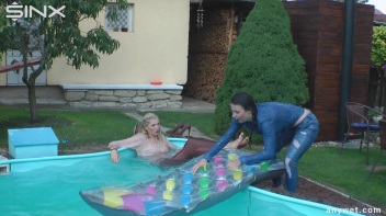 Besties Nearly Get Caught Playing In Backyard Pool! Screencap 46 on www.sinx.com