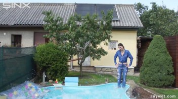 Besties Nearly Get Caught Playing In Backyard Pool! Screencap 51 on www.sinx.com