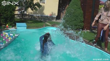 Besties Nearly Get Caught Playing In Backyard Pool! Screencap 54 on www.sinx.com