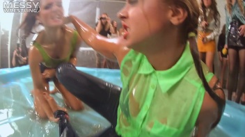 Messy Wrestling: Battle Babes Clothes Rippin',  Freaky Swimmin' And Action Sweatin' In The Oil!!! Screencap 14 on www.sinx.com