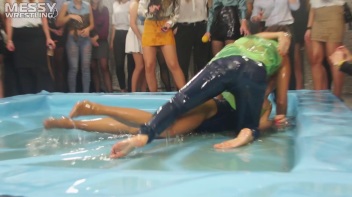 Messy Wrestling: Battle Babes Clothes Rippin',  Freaky Swimmin' And Action Sweatin' In The Oil!!! Screencap 17 on www.sinx.com