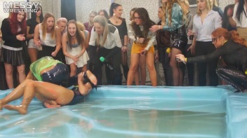Messy Wrestling: Battle Babes Clothes Rippin',  Freaky Swimmin' And Action Sweatin' In The Oil!!! Screencap 22 on www.sinx.com
