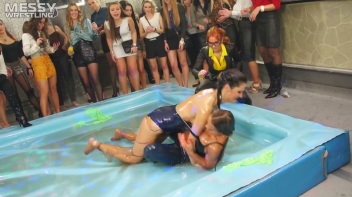 Messy Wrestling: Battle Babes Clothes Rippin',  Freaky Swimmin' And Action Sweatin' In The Oil!!! Screencap 54 on www.sinx.com