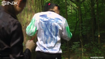 Paint Covered Lexi Dona Orgasms In The Woods - Cam 1 Screencap 57 on www.sinx.com