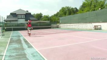 Tennis Court Pounding Screencap 6 on www.sinx.com