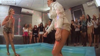 Messy Wrestling: Shiny, Slimy, And Ready To Rip It Up In The Oil!  Classy Babe Throw-Down!! Screencap 26 on www.sinx.com