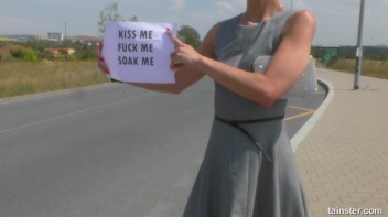 Blonde Bimbo Hitch Hiker Loves His Piss Screencap 2 on www.sinx.com
