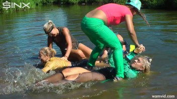 Hot girls wrestle in mud Screencap 22 on www.sinx.com