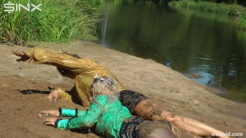 Hot girls wrestle in mud Screencap 29 on www.sinx.com