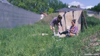 Matching Plaid Babes Piss Out A Lusty, Lesbo Storm! Screencap 7 on www.sinx.com