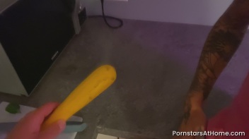 Naughty Tattooed Pornstar Gets Fruity In The Kitchen Screencap 6 on www.sinx.com