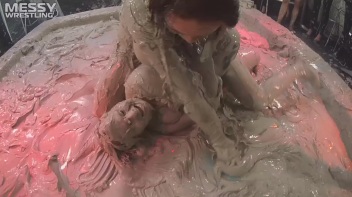 Messy Wrestling: 2 Power Packed Audience Mud Brawl Blasts Them All! Let's Get Messyyyyyyy!!! Screencap 85 on www.sinx.com