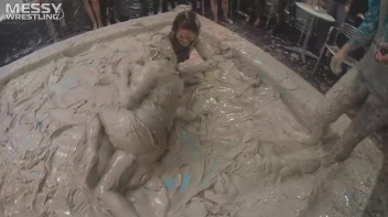 Messy Wrestling: 2 Power Packed Audience Mud Brawl Blasts Them All! Let's Get Messyyyyyyy!!! Screencap 86 on www.sinx.com