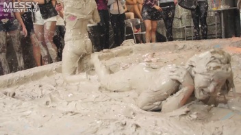 Messy Wrestling: 2 Power Packed Audience Mud Brawl Blasts Them All! Let's Get Messyyyyyyy!!! Screencap 87 on www.sinx.com