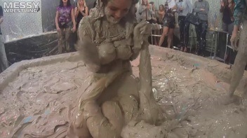 Messy Wrestling: 2 Power Packed Audience Mud Brawl Blasts Them All! Let's Get Messyyyyyyy!!! Screencap 89 on www.sinx.com