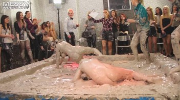 Messy Wrestling: 2 Power Packed Audience Mud Brawl Blasts Them All! Let's Get Messyyyyyyy!!! Screencap 99 on www.sinx.com