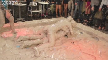 Messy Wrestling: 2 Power Packed Audience Mud Brawl Blasts Them All! Let's Get Messyyyyyyy!!! Screencap 21 on www.sinx.com