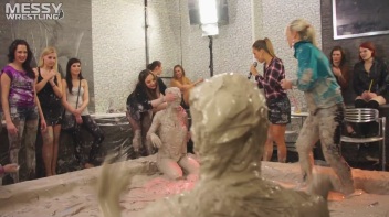 Messy Wrestling: 2 Power Packed Audience Mud Brawl Blasts Them All! Let's Get Messyyyyyyy!!! Screencap 28 on www.sinx.com